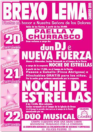 Fechas, información, programa, cartel, imágenes, mapa y ubicación de Nuestra Señora de los Dolores de Brexo-Lema  en  Cambre