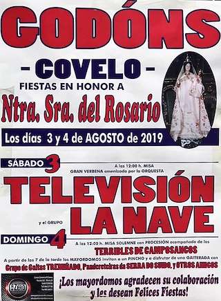 Fechas, información, programa, cartel, imágenes, mapa y ubicación de Nuestra Señora del Rosario de Godóns  en  Covelo