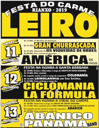 Fechas, información, programa, cartel, imágenes, mapa y ubicación de O Carme de Leiro  en  Rianxo