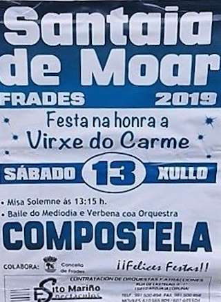 Fechas, información, programa, cartel, imágenes, mapa y ubicación de O Carme de Santaia de Moar (2024)  en  Frades