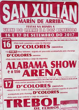 Fechas, información, programa, cartel, imágenes, mapa y ubicación de O Carme e Virxe dos Remedios de San Xulián  en  Marín