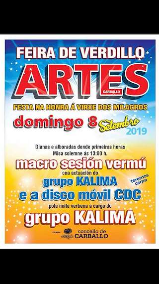 Fechas, información, programa, cartel, imágenes, mapa y ubicación de Os Milagros de Artes  en  Carballo