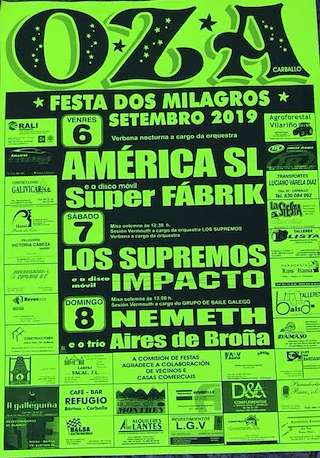 Fechas, información, programa, cartel, imágenes, mapa y ubicación de Os Milagros de Oza  en  Carballo