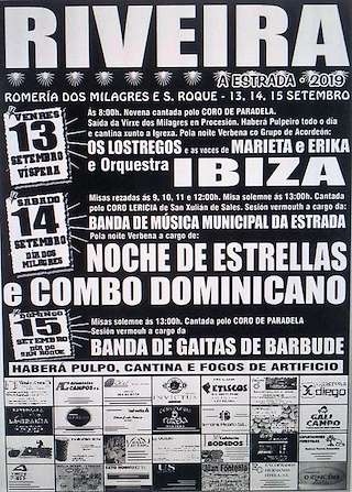 Fechas, información, programa, cartel, imágenes, mapa y ubicación de Os Milagros e San Roque de Ribeira  en  A Estrada