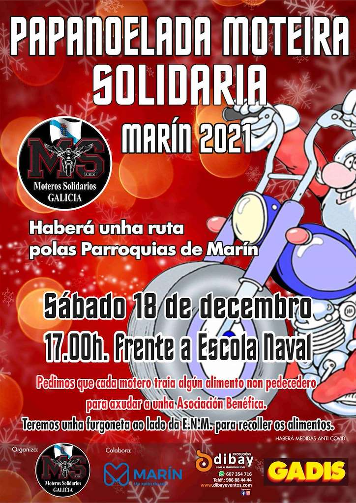 Papanoelada Moteira Solidaria en Marín