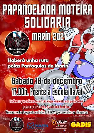 Fechas, información, programa, cartel, imágenes, mapa y ubicación de Papanoelada Moteira Solidaria  en  Marín