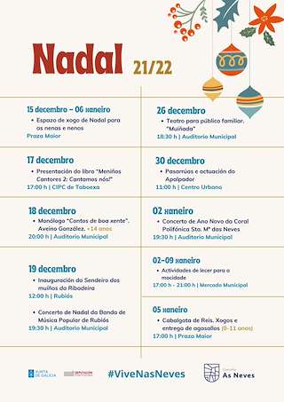 Fechas, información, programa, cartel, imágenes, mapa y ubicación de Programa de Nadal - Cabalgata de Reis  en  As Neves