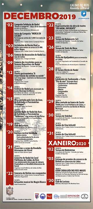 Fechas, información, programa, cartel, imágenes, mapa y ubicación de Programa de Nadal - Cabalgata de Reis  en  Caldas de Reis