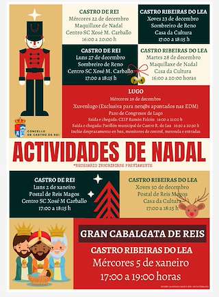 Fechas, información, programa, cartel, imágenes, mapa y ubicación de Programa de Nadal - Cabalgata de Reis (2024-2025)  en  Castro de Rei