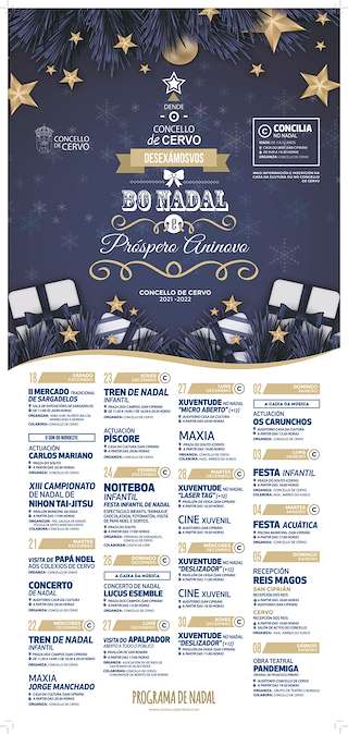 Fechas, información, programa, cartel, imágenes, mapa y ubicación de Programa de Nadal - Cabalgata de Reis   en  Cervo
