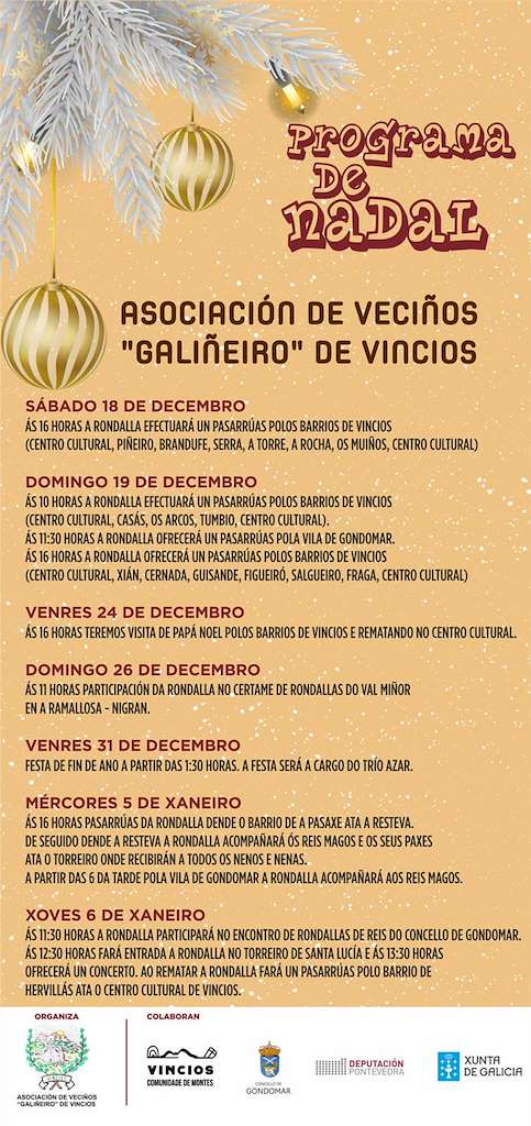 Programa de Nadal - Cabalgata de Reis de Vincios en Gondomar
