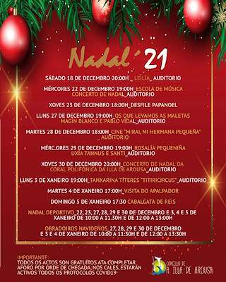 Fechas, información, programa, cartel, imágenes, mapa y ubicación de Programa de Nadal - Cabalgata de Reis   en  Illa de Arousa