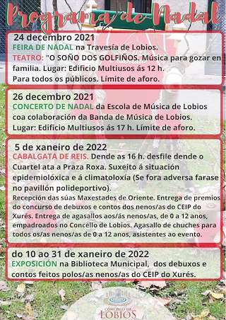 Fechas, información, programa, cartel, imágenes, mapa y ubicación de Programa de Nadal - Cabalgata de Reis  en  Lobios
