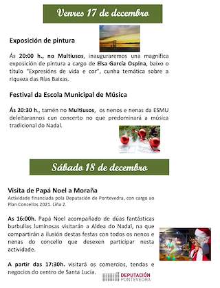 Fechas, información, programa, cartel, imágenes, mapa y ubicación de Programa de Nadal - Cabalgata de Reis  en  Moraña