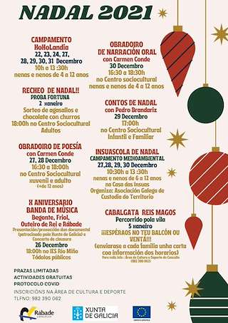 Fechas, información, programa, cartel, imágenes, mapa y ubicación de Programa de Nadal - Cabalgata de Reis  en  Rábade