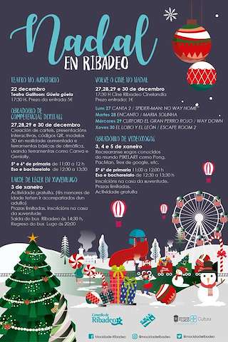 Fechas, información, programa, cartel, imágenes, mapa y ubicación de Programa de Nadal - Cabalgata de Reis  en  Ribadeo