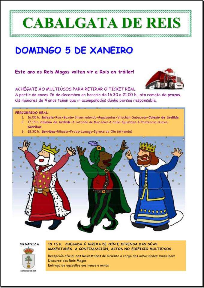Programa de Nadal - Cabalgata de Reis  en Rois