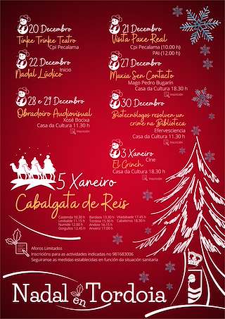 Fechas, información, programa, cartel, imágenes, mapa y ubicación de Programa de Nadal - Cabalgata de Reis  en  Tordoia