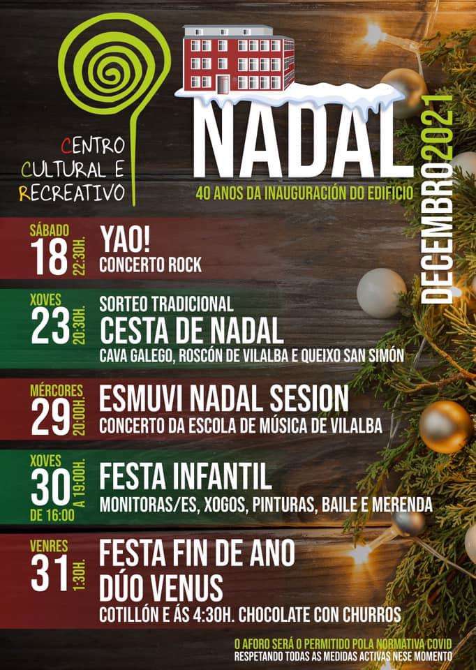 Programa de Nadal do Centro Cultural e Recreativo en Vilalba