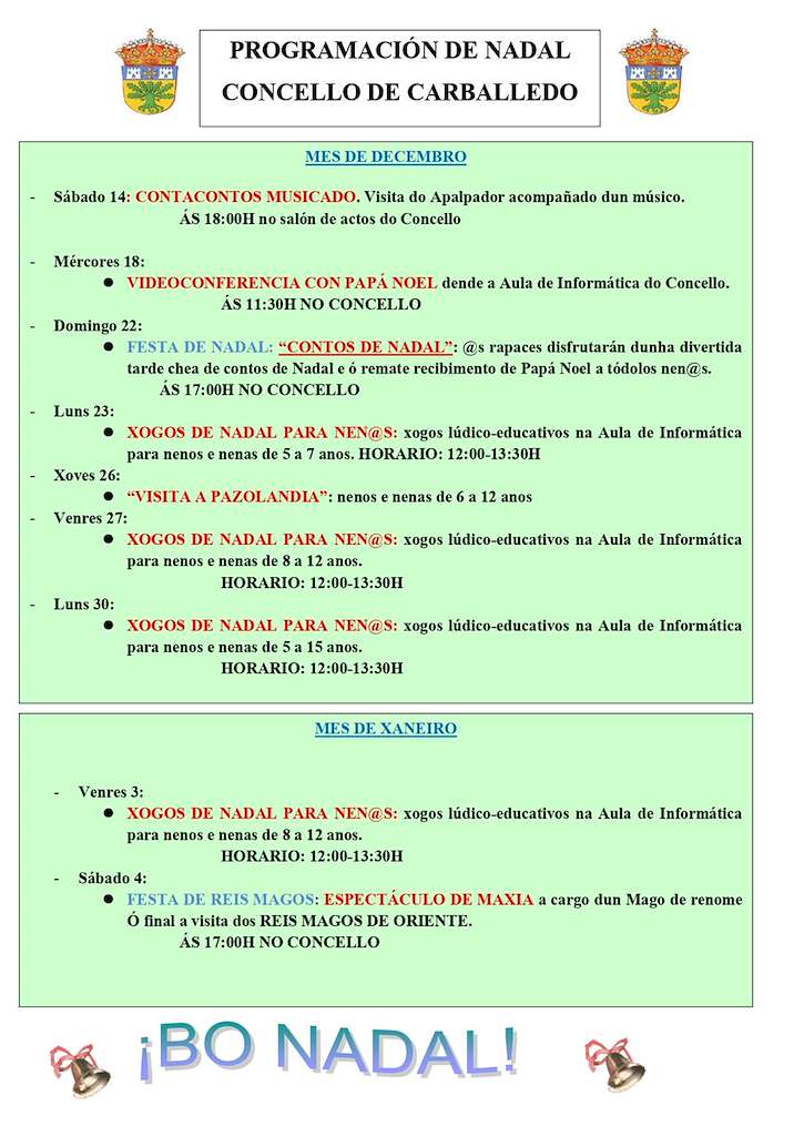 Programa de Nadal - Festa de Reis en Carballedo