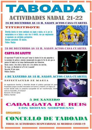 Fechas, información, programa, cartel, imágenes, mapa y ubicación de Programa de Nadal  en  Taboada