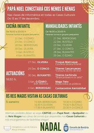 Fechas, información, programa, cartel, imágenes, mapa y ubicación de Programa de Nadal - Visita dos Reis  en  Dumbría