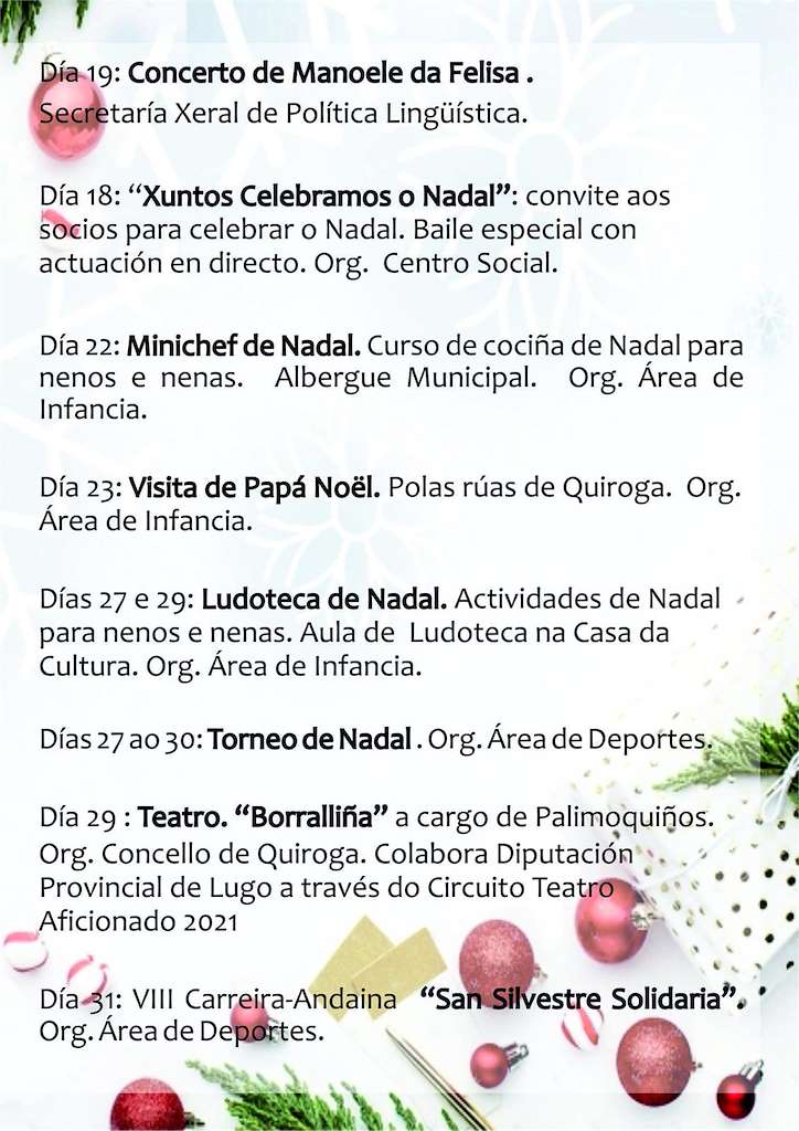 Programa Nadal - Cabalgata de Reis  en Quiroga