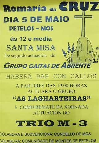 Fechas, información, programa, cartel, imágenes, mapa y ubicación de Romaría da Cruz de Petelos  en  Mos