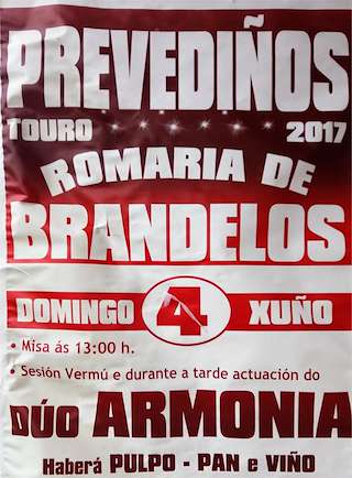 Fechas, información, programa, cartel, imágenes, mapa y ubicación de Romaría de Brandelos   en  Touro