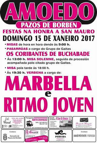 Fechas, información, programa, cartel, imágenes, mapa y ubicación de Romaría de San Amaro de Amoedo  en  Pazos de Borbén