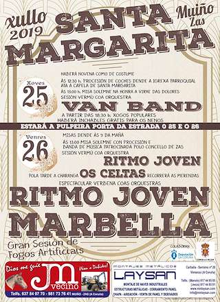 Fechas, información, programa, cartel, imágenes, mapa y ubicación de Romaría de Santa Margarita de Muíño (2024)  en  Zas