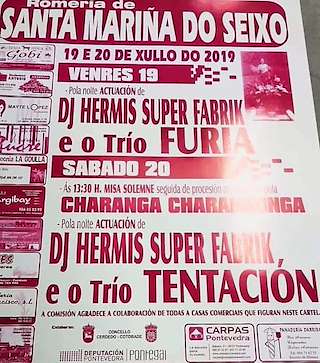 Fechas, información, programa, cartel, imágenes, mapa y ubicación de Romaría de Santa Mariña do Seixo  en  Cerdedo-Cotobade