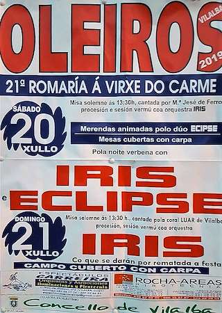 Fechas, información, programa, cartel, imágenes, mapa y ubicación de Romaría do Carme de Oleiros (2024)  en  Vilalba