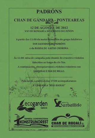Fechas, información, programa, cartel, imágenes, mapa y ubicación de XXXIII Romaría do Cristo do Piñón  en  Ponteareas