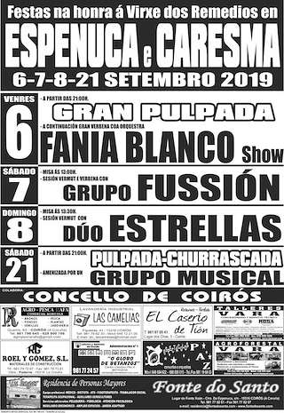 Fechas, información, programa, cartel, imágenes, mapa y ubicación de Romaría dos Remedios de Espenuca e Caresma  en  Coirós