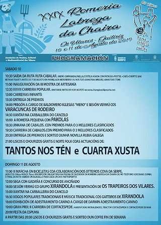 Fechas, información, programa, cartel, imágenes, mapa y ubicación de XXXI Romaría Labrega da Chaira  en  Guitiriz