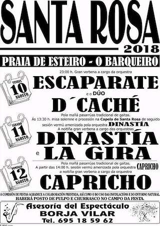 Fechas, información, programa, cartel, imágenes, mapa y ubicación de Romaría Santa Rosa de O Barqueiro  en  Mañón