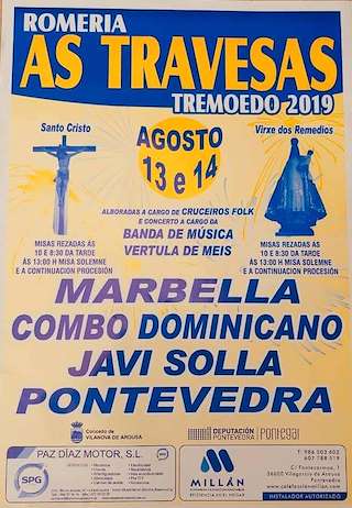 Fechas, información, programa, cartel, imágenes, mapa y ubicación de Romería As Travesas de Tremoedo  en  Vilanova de Arousa