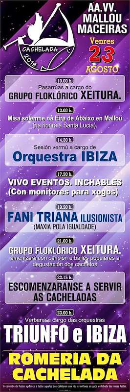 Fechas, información, programa, cartel, imágenes, mapa y ubicación de Romería da Cachelada  en  Carnota