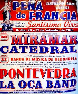 Fechas, información, programa, cartel, imágenes, mapa y ubicación de Romería da Peña de Francia (2024)  en  A Cañiza