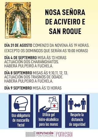 Fechas, información, programa, cartel, imágenes, mapa y ubicación de Romería de Nosa Señora e San Roque de Aciveiro  en  Forcarei