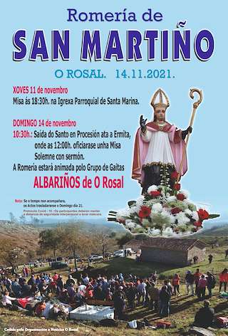Fechas, información, programa, cartel, imágenes, mapa y ubicación de Romería de San Martiño  en  O Rosal