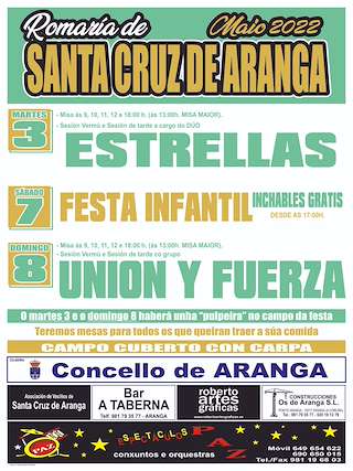 Fechas, información, programa, cartel, imágenes, mapa y ubicación de Romería de Santa Cruz  en  Aranga
