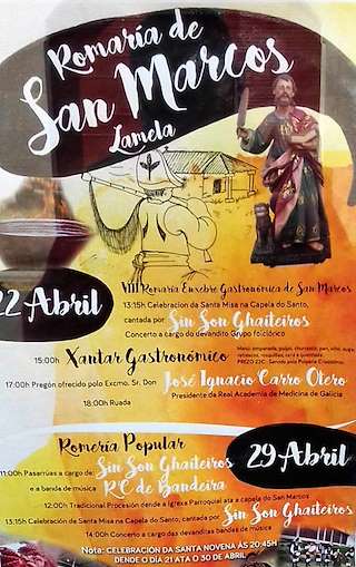 Fechas, información, programa, cartel, imágenes, mapa y ubicación de XII Romería Enxebre Gastronómica de San Marcos de Lamela  en  Silleda