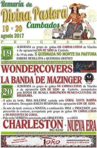Fechas, información, programa, cartel, imágenes, mapa y ubicación de Romería Popular da Divina Pastora  en  Cambados
