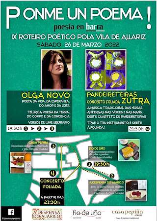 Fechas, información, programa, cartel, imágenes, mapa y ubicación de XI Roteiro Poético Pola Vila  en  Allariz