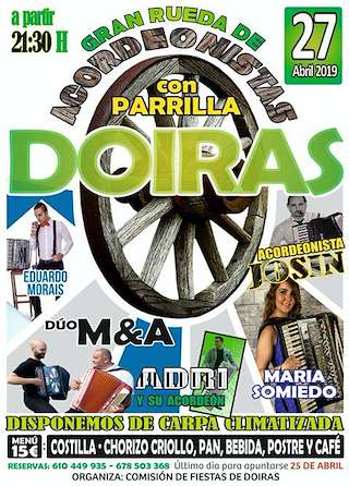 Fechas, información, programa, cartel, imágenes, mapa y ubicación de Ruada de Acordeonistas de Doiras  en  Cervantes