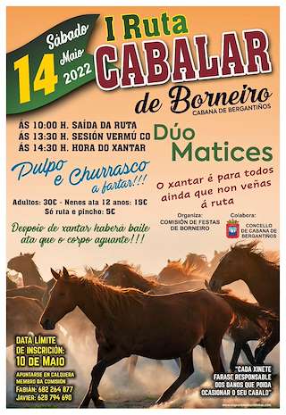 Fechas, información, programa, cartel, imágenes, mapa y ubicación de III Ruta Cabalar de Borneiro  en  Cabana de Bergantiños