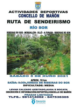 Fechas, información, programa, cartel, imágenes, mapa y ubicación de Ruta de Sendeirismo Río Sor (2024)  en  Mañón
