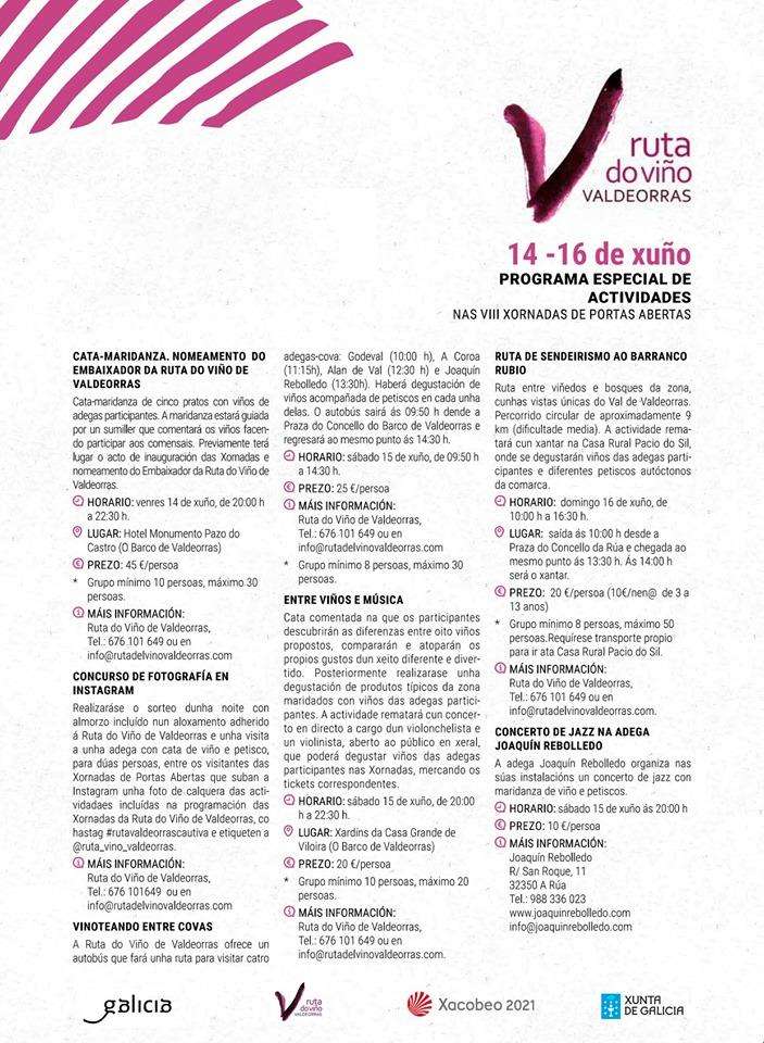Ruta do Viño de Valdeorras – Xornadas de Portas Abertas en O Barco de Valdeorras